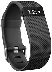 Fitbit Charge HR Wireless Activity Wristband, Black, Large