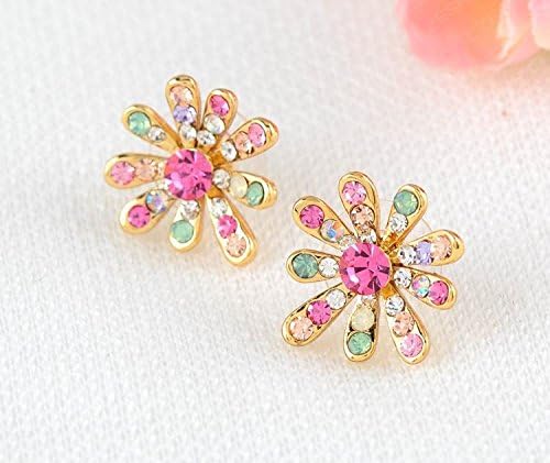 Flower Earrings Real 18k Gold Plated SWA Element