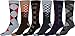 Sakkas Men's Crew High Patterned Colorful Design Dress Socks Asst Value 6-Pack