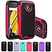 Moto E (2nd Gen) Case, LK [Shock-Absorption] Hybrid Dual Layer Armor Defender Protective Case Cover for Motorola Moto E (2nd Generation) (Hot Pink)