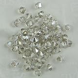48 4mm Swarovski crystal bicone 5301 Silver Shade beads