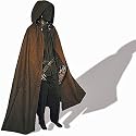 Mittelalter-Cape mit Kapuze, Schurwolle, braun, Freesize