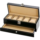[オリエント]ORIENT コレクションボックス(木製5本引き出し付) ブラック(ピアノ仕上げ) AC0101
