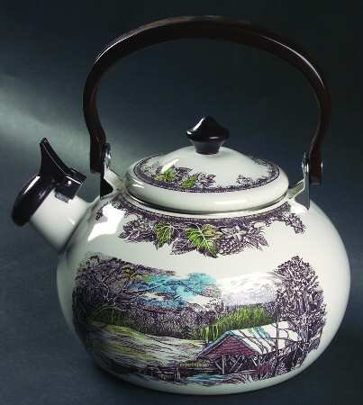 "Johnson Brothers Friendly Village, The (""England 1883"") Metal Kettle with Lid, Fine China" "Johnson Brothers Friendly Village, The (""England 1883"") Metal Kettle with Lid, Fine China"
