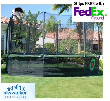 Skywalker Trampolines Sports Arena 15 Ft Trampoline And Enclosure with Lower Safety and Game Net