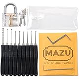Mazu 11 Piece Lock Pick Set in Case Bundle with Transparent Padlocks and Ebook Instruction
