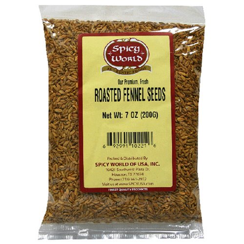 Spicy World Roasted Fennel Seeds, 7-Ounce Bags (Pack of 6)