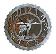 Deer Rust Patina and Burnished Steel Wall Clock (18 inch)