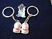 KBF0055 piggy kissing Love couple keychain with a cute hand painted piggy- Gift for couples