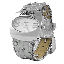 Geneva Platinum Croc Skin Stamped Fashion Women's Watch, Silver