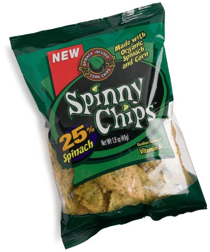 Spinny Chips, Spinach Infused Corn Chips, 1.5-Ounce Bags (Pack of 24)