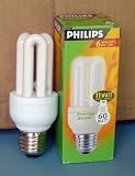 2 x 11 Watt (60 Watt equivalent light output) Philips Low Energy Saver Saving Light Bulbs Edison Screw ES.