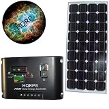 HQRP KIT (85W Monocrystalline Solar Panel 85 Watt Power 12V DC, Solar 10A Charge Power Controller / Regulator 12V / 24V 10 Amp) + HQRP Coaster
