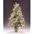 36" Artificial Pre-Lit Snowy Arborvitae Potted Tree With 50 Lights #LCS-300-36
