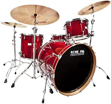 Pork Pie Little Squealer 4-Piece Shell Pack with 24" Bass Drum Black Cherry Lacquer