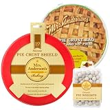 Perfect Pie Baking Kit - Mrs. Anderson's 10-inch Silicone Pie Crust Shield, Ceramic Pie Weights, and 11-inch Pie Crust Maker