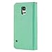 Galaxy S5 Case,by HiLDA,Wallet Case,PU Leather Case,Credit Card Holder,Flip Cover Skin,Galaxy SV I9600[Mint Green]