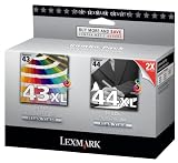 Lexmark 43XL & 44 XL Pack Color and Black High Yield Print Cartridges