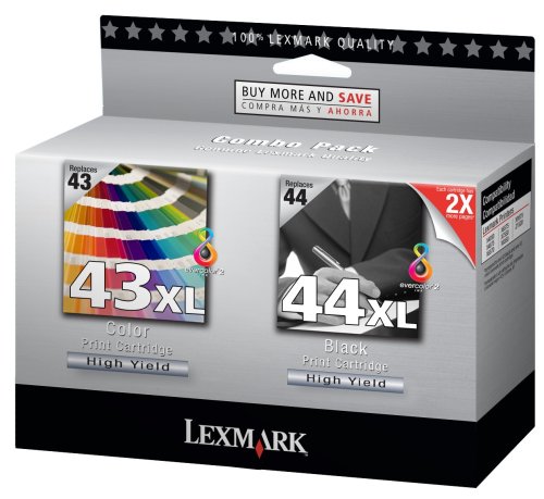 Lexmark 43XL & 44 XL Pack Color and Black High Yield Print Cartridges