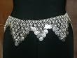 Silver Metal Dangling Belt with Loops of Coins Belly Dance Jewelry Hippie Tribal Belt