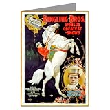 Circus Poster of Madame Castellos Daredevil Horseback Riding for The Ringling Brothers c1899 Greeting Card set