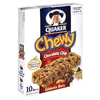 Quaker Chewy Granola Bar, Chocolate Chip, 10-Count Bars (Pack of 12)