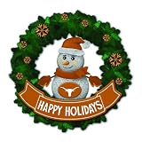 15" NCAA Texas Longhorns Lighted Snowman Artificial Christmas Wreath