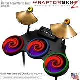 Alecias Swirl 01 Red Skin by WraptorSkinz fits Guitar Hero 4 World Tour Drum Set for Nintendo Wii, X