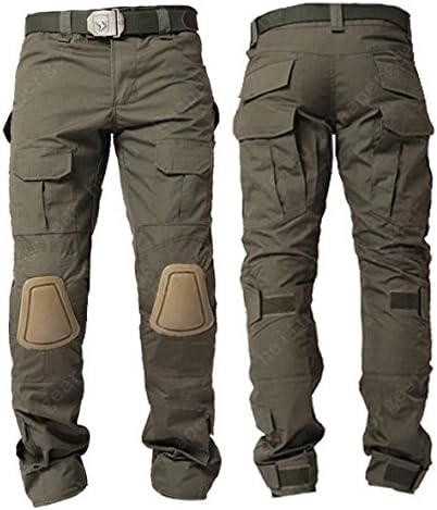 Reapergear Tactical Pants With Knee Pads, Battle Strike Uniform (BSU) TROUSERS, Camping Hiking Hunting Paintball Pants, A-tacs FG, ACU, CP (Army Green, M)