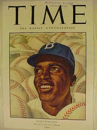 Jackie Robinson Brooklyn Dodgers September 22, 1947 Time Magazine Professionally Matted Cover 11 X 14 Size Ready For Framing