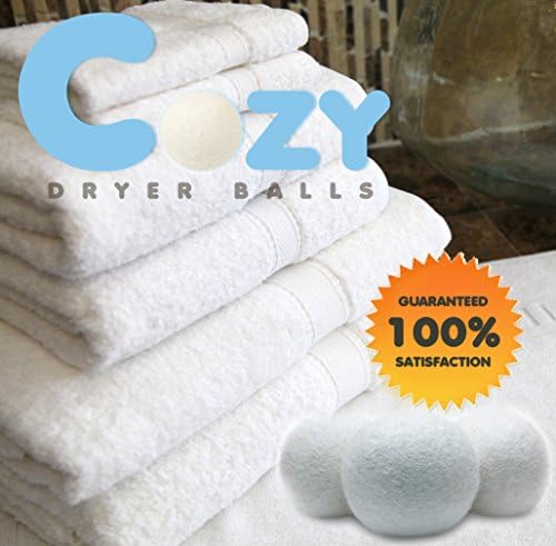 Wool Dryer Balls by Cozy -100% ORGANIC New Zealand Wool - Reusable 4 Pack XL- Non-Toxic- Perfect for Baby Cloth Diapers - Save Time and Money - 100% Money Back Guarantee