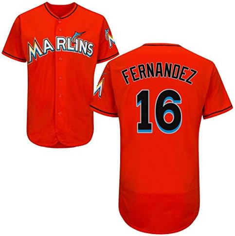 Men's 2016-2017 José Fernández #16 Alternate Fire Red Baseball Shirt Cool Base Baseball Jersey