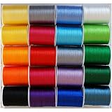 20er Set N�hgarn Polyester, 20 verschiedene Farben in SB-Box "Seidenglanz", hi064