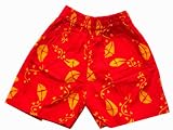 Boys and Girls 100% Cotton  Woven Shorts Red with orange kites 1-8 years 6 Years