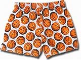 Adult Womens Cotton Jersey Sport Shorts Grey with All Over Basketball Print