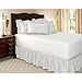 Harmony Lane Ruffled 18 Inch Drop Bedskirt, Queen, White Dust Ruffle with Platform (Available in All Sizes and 16 Colors)