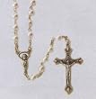 Rosary - 5mm John Paul II Pearl Beads - Basilica in Our Father Beads - 18" Chain - IMPORTED FROM ITALY