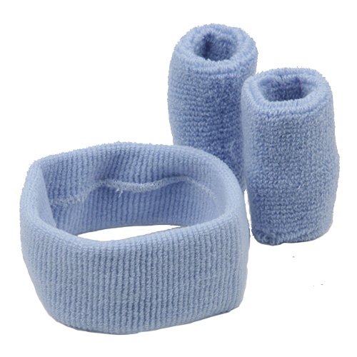 Solid Color Head and Wrist Band Set-Sky W12S23E