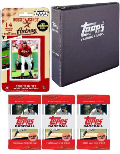 Houston Astros 2009 Topps MLB Team Set with 3 Ring Binder and 3 Topps Packs