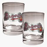 Atlanta Braves 2 Piece Rocks Glass Set