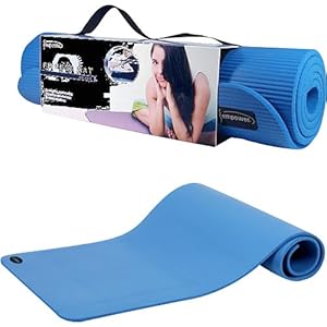 Empower Deluxe Fitness Mat with Carry Strap and DVD (Blue)