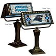 Carolina Panthers Memory Company Team Art Glass Banker's Lamp NFL Football Fan Shop Sports Team Merchandise