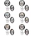 LilMents 6 Pairs Sugar Skull Black Pattern Mens Womens Stainless Steel Stud Earrings Set (Set A)