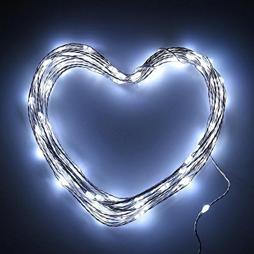 SUPTMAX Dimmable 100Led 33ft USB Garden Lights String Lights Waterproof Silver Wire LED Starry Light Suitable for Christmas Wedding Home Party Indoors and Outdoors (Cool White)