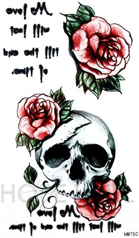 Butterfly Rose Letters Skull 3d Temporary Tattoo Sticker Body Tattoo Art Women