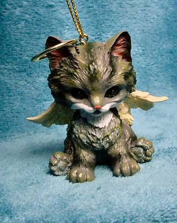 Angel Kitten Christmas Ornament Tiger Stripe Kitty Cat