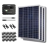 Image : 300W Poly Starter Kit: 3pc 100W Solar Panel +30A Charge controller+20\' Adaptor Kit+Z Bracket