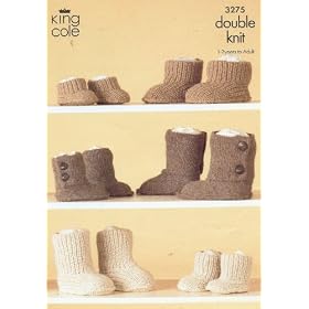 UGG Boots Style Knitting Pattern (Baby - Adult) 3275