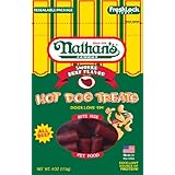 Nathan's Famous Hot Dog Treats, All Beef, 4-Ounce Ziplock Bags (Pack of 4)
