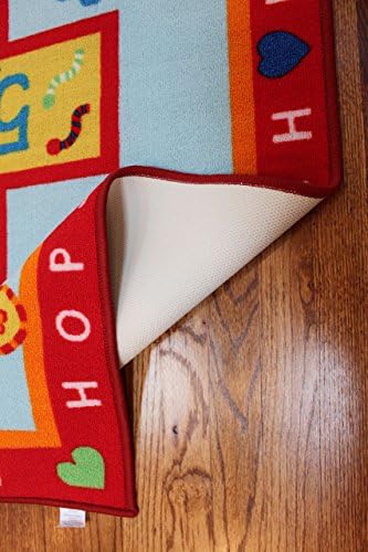Hop Scotch Kids Play Rug ,Educational Rug ,Boys Rugs Girls Rugs ,Activity Paly Area Rugs (4x6 actual is 3'.10'' x 5'.6'')